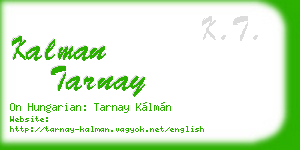 kalman tarnay business card