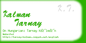 kalman tarnay business card